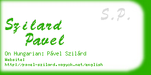 szilard pavel business card