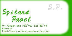 szilard pavel business card